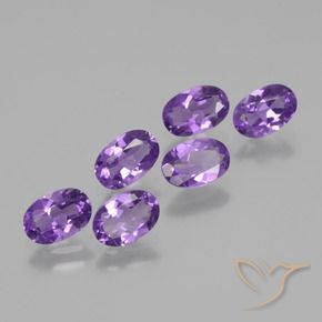 Gemas de Amatista Violeta medio natural de 2.48 ct, Ovalada, VVS-VS