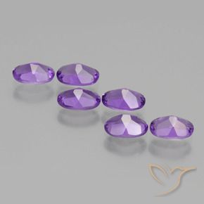Gemas de Amatista Violeta medio natural de 2.48 ct, Ovalada, VVS-VS