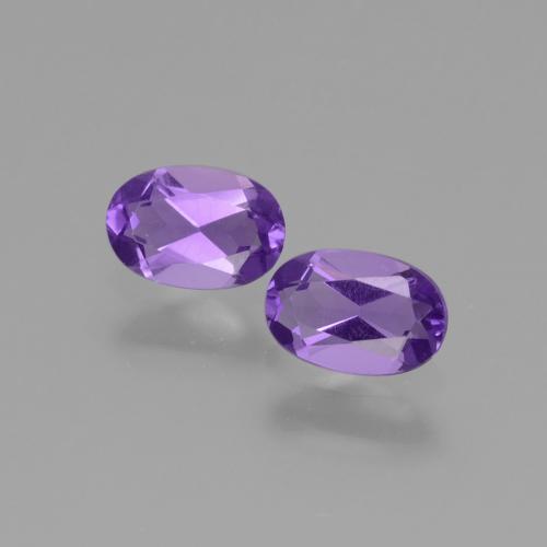 Gemas de Amatista Violeta medio natural de 0.80 ct, Corte Óvalo, VVS-VS