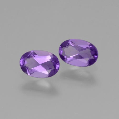 Gemas de Amatista Violeta medio natural de 0.80 ct, Corte Óvalo, VVS-VS
