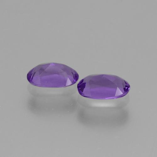 Gemas de Amatista Violeta medio natural de 0.80 ct, Corte Óvalo, VVS-VS