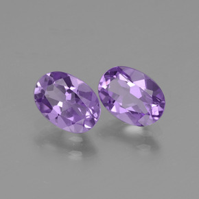 Gemas de amatista violeta medio natural de 1,45 ct, corte óvalo, VVS-VS