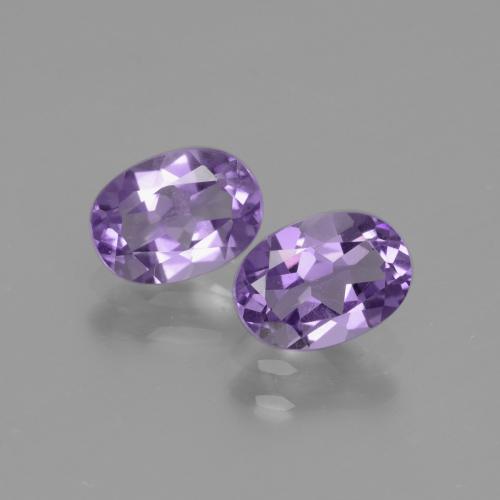Gemas de amatista violeta medio natural de 1,42 ct, corte óvalo, VVS-VS