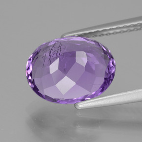 Amatista Violeta natural de 3.14 ct, Corte Óvalo, VS-SI