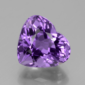 Amatista violeta natural de 4,47 ct, forma de corazón, VVS-VS