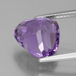 Amatista violeta natural de 4,47 ct, forma de corazón, VVS-VS