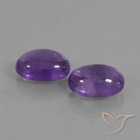 Gemas de Amatista Violeta medio natural de 12.74 ct, Ovalada, Translúcido