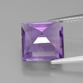Amatista Violeta natural de 3.27 ct, Cuadrado, VS