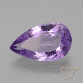 Amatista Violeta medio natural de 6.48 ct, En forma de pera, VS