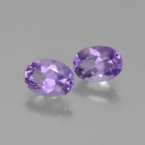 Gemas de Amatista Violeta medio natural de 1.43 ct, Corte Óvalo, VVS-VS