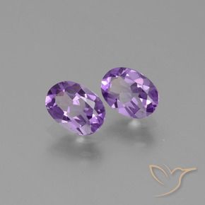 Gemas de Amatista Violeta medio natural de 1.36 ct, Ovalada, VVS-VS