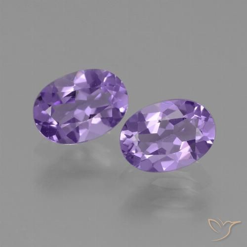 Gemas de amatista violeta natural de 1,43 ct, corte óvalo, VVS-VS
