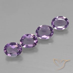 Gemas de Amatista Violeta púrpura claro medio natural de 2.38 ct, Ovalada, VS
