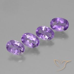 Gemas de Amatista Violeta medio natural de 2.80 ct, Ovalada, VS