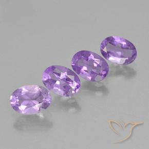 Gemas de Amatista Violeta medio natural de 3.00 ct, Ovalada, VS