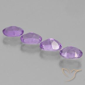 Gemas de Amatista Violeta medio natural de 3.00 ct, Ovalada, VS