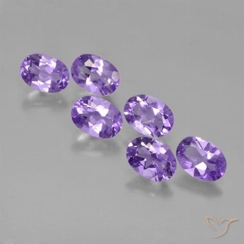4.07ctw Natural Violeta claro medio Amatista, Ovalada, VS