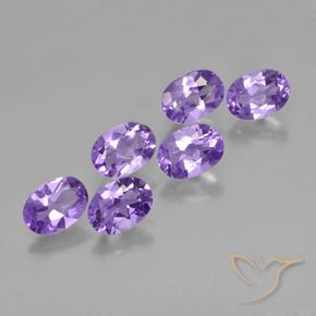 Gemas de Amatista Violeta claro medio natural de 4.07 ct, Ovalada, VS