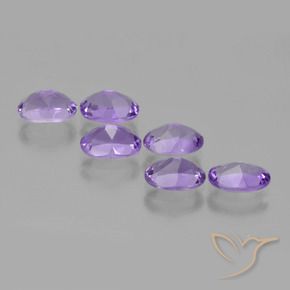 Gemas de Amatista Violeta claro medio natural de 4.07 ct, Ovalada, VS