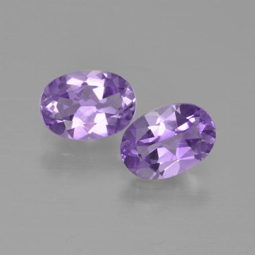 Gemas de Amatista Violeta medio natural de 1.40 ct, Corte Óvalo, VS