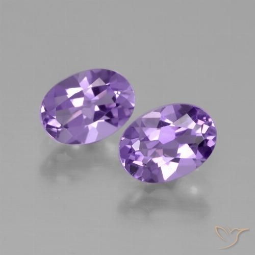 1.53ctw Natural Violeta claro medio Amatista, Ovalada, VVS-VS