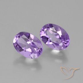 Gemas de Amatista Violeta claro medio natural de 1.53 ct, Ovalada, VVS-VS
