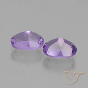 Gemas de Amatista Violeta claro medio natural de 1.53 ct, Ovalada, VVS-VS