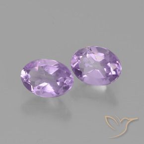 Gemas de Amatista Violeta rosáceo claro natural de 1.41 ct, Ovalada, VS