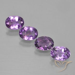 Gemas de Amatista Violeta púrpura oscuro medio natural de 2.71 ct, Ovalada, VS