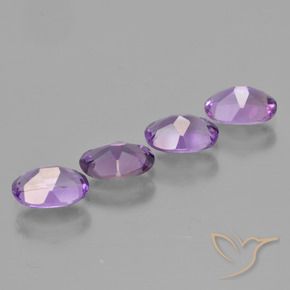Gemas de Amatista Violeta púrpura oscuro medio natural de 2.71 ct, Ovalada, VS