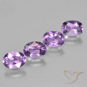 Gemas de Amatista Violeta púrpura natural de 3.05 ct, Ovalada, VS