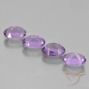 Gemas de Amatista Violeta púrpura natural de 3.05 ct, Ovalada, VS