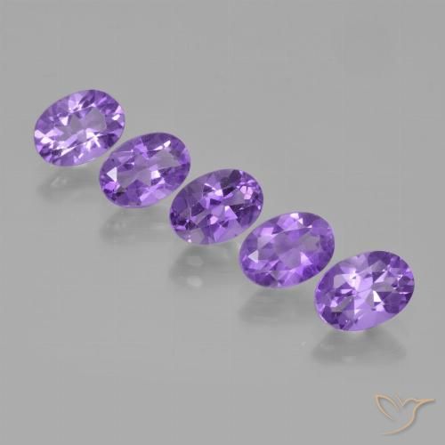 3.73ctw Natural Violeta medio Amatista, Ovalada, VS