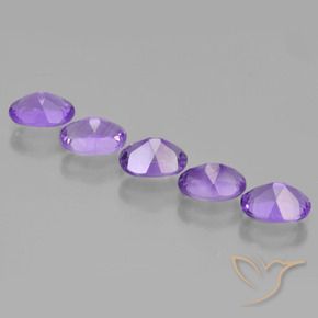 Gemas de Amatista Violeta medio natural de 3.73 ct, Ovalada, VS