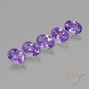Gemas de Amatista Violeta claro medio natural de 3.02 ct, Ovalada, VS