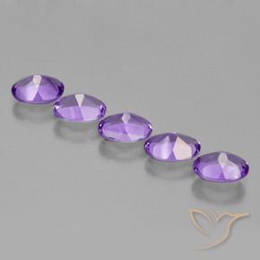 Gemas de Amatista Violeta claro medio natural de 3.02 ct, Ovalada, VS