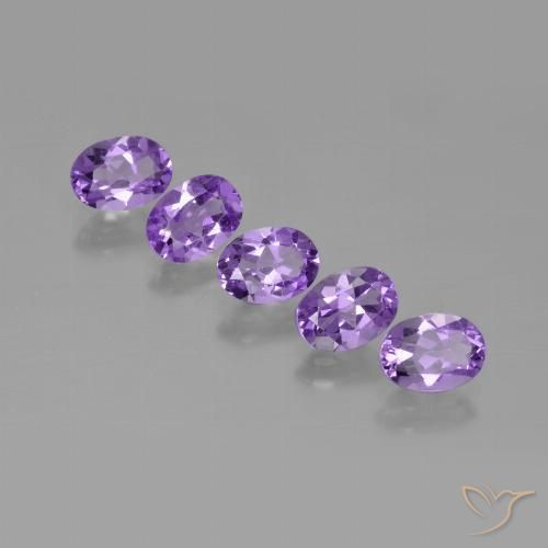 3.36ctw Natural Violeta claro medio Amatista, Ovalada, VS