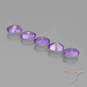 Gemas de Amatista Violeta claro medio natural de 3.36 ct, Ovalada, VS