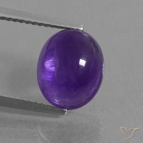 3.52ct Natural Violeta medio Amatista, Ovalada, Translúcido