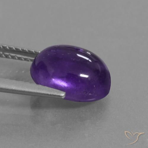 Amatista Violeta medio natural de 3.52 ct, Ovalada, Translúcido