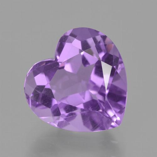 Amatista Violeta púrpura medio natural de 3.43 ct, Forma de corazón, VVS-VS