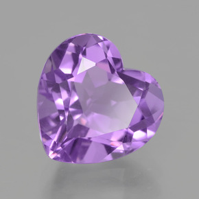 Amatista Violeta púrpura medio natural de 3.43 ct, Forma de corazón, VVS-VS