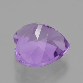 Amatista Violeta púrpura medio natural de 3.43 ct, Forma de corazón, VVS-VS