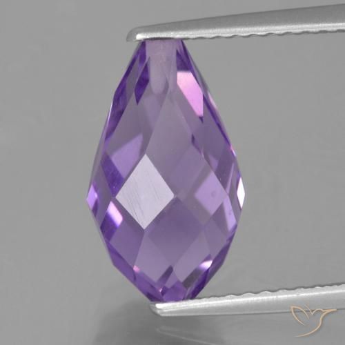 4.23ct Natural Violeta iris rosáceo Amatista, Corte Briolette, VS