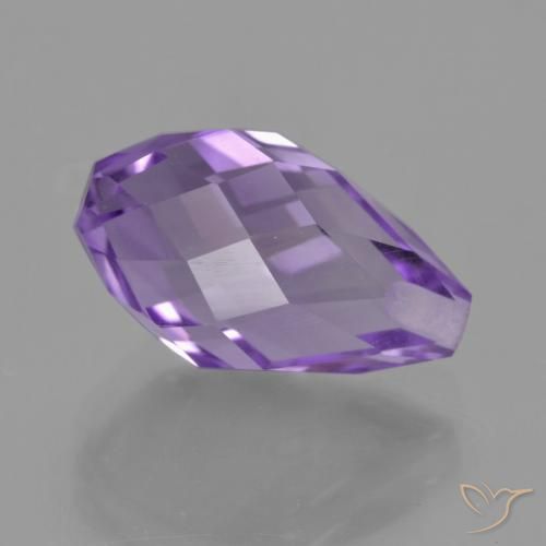 Amatista Violeta iris rosáceo natural de 4.23 ct, Corte Briolette, VS