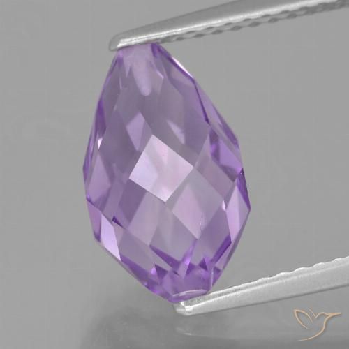 3.52ct Natural Violeta iris rosáceo Amatista, Corte Briolette, VS