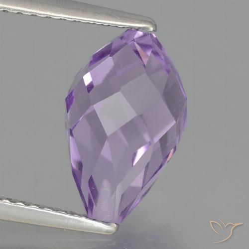 3.48ct Natural Violeta rosáceo claro Amatista, Corte Briolette, VS