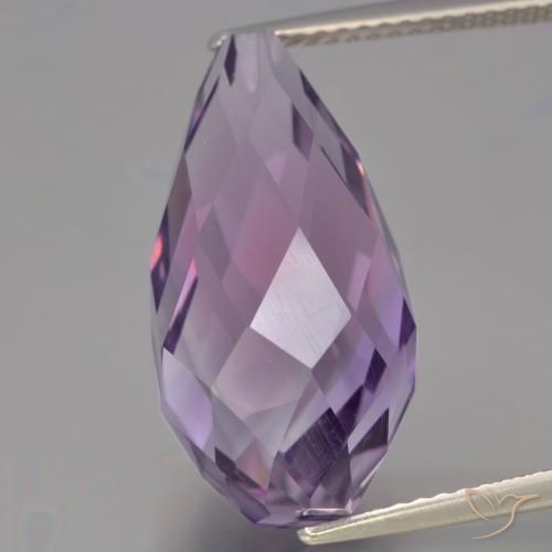 12.34ct Natural Violeta medio Amatista, Corte Briolette, VVS-VS