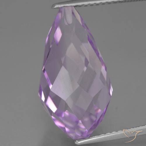 11.48ct Natural Violeta rosáceo claro Amatista, Corte Briolette, VS