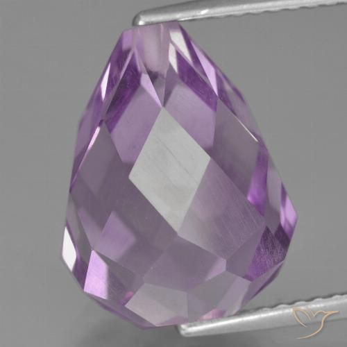 9.36ct Natural Violeta rosado Amatista, Corte Briolette, VS